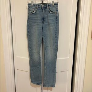 & Other Stories Light Blue Denim Jeans with Gold Stitching